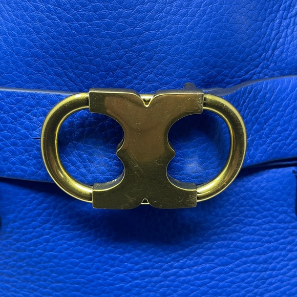 Tory Burch Gemini Link Leather Tote Dahlia Blue🖤 - Picture 10 of 15